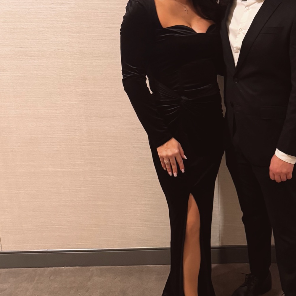 Club L London Black Velvet Dress